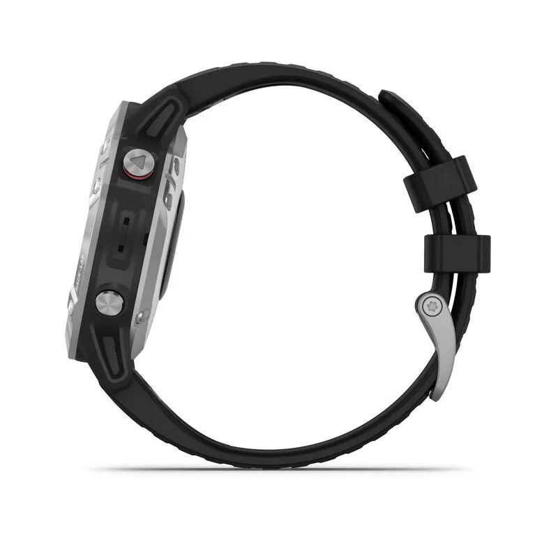 Garmin Fenix 6 Premium Multisport GPS Smartwatch - Silver With Black Band