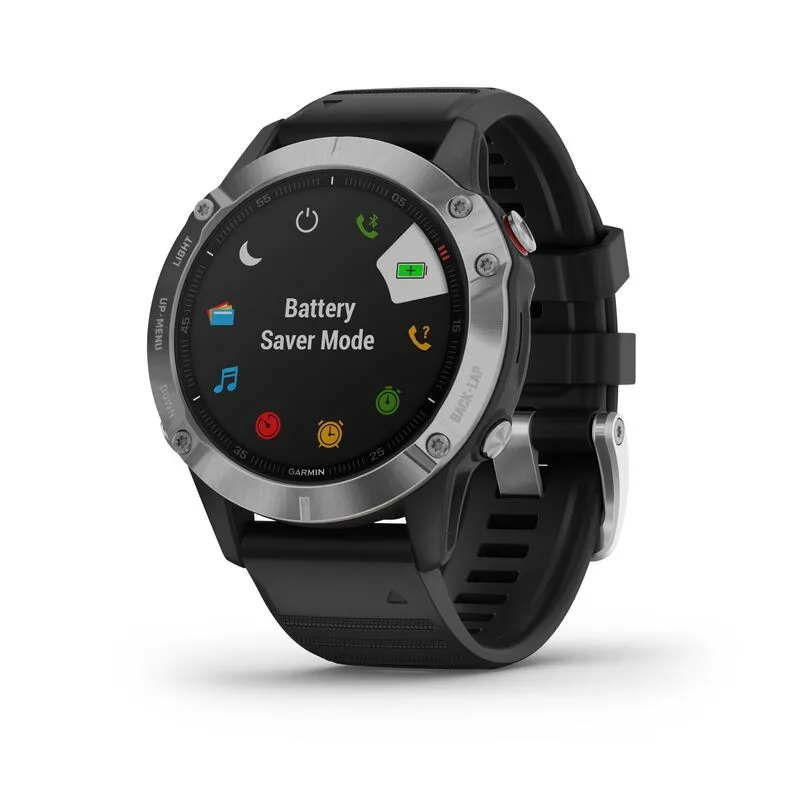 Garmin Fenix 6 Premium Multisport GPS Smartwatch - Silver With Black Band