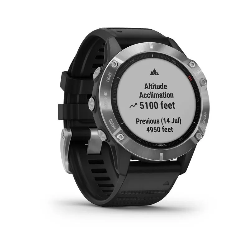 Garmin Fenix 6 Premium Multisport GPS Smartwatch - Silver With Black Band