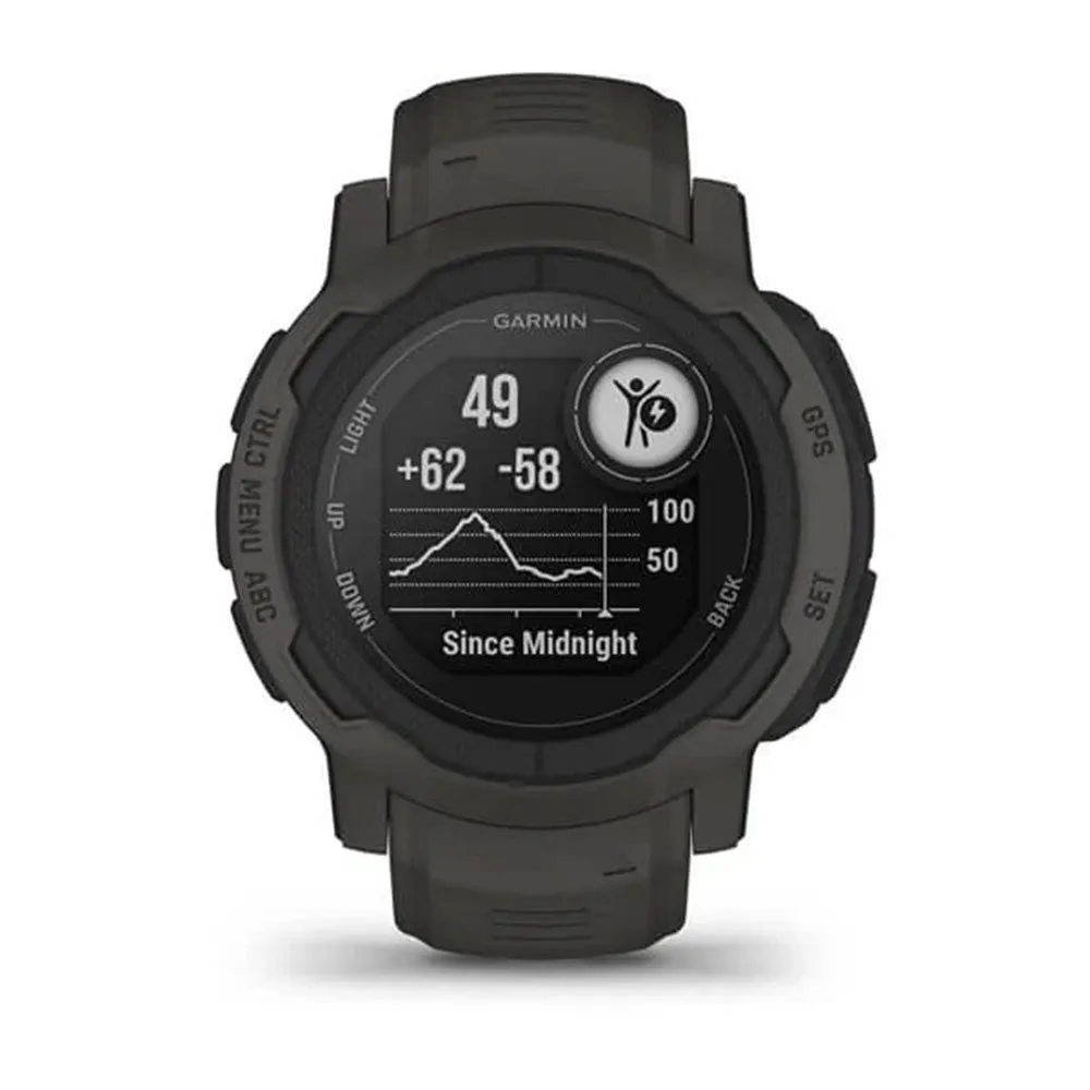 Garmin Instinct 2 - Standard Edition Graphite Silicone Band Smaller-Sized Multi-GNSS Support Watch - 010-02626-10