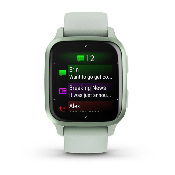 Garmin Venu Sq 2 smartwatch, mint color and mint bezel