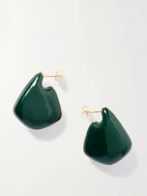 Gold-plated and enamel earrings