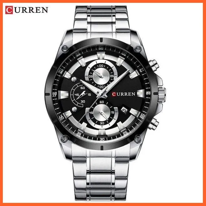 Gold Watches Men'S Luxury Quartz Chronograph Wristwatch | Fashion Sports Causal Business Stainless Steel Watches