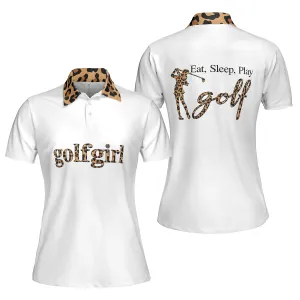 Golf Girl Eat Sleep Play Golf Short Sleeve Women Polo Shirt