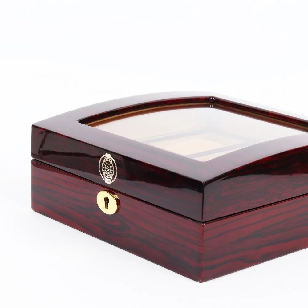 HQ Luxury Wooden Watch Box 6 Watch Slots Walnut Brown
