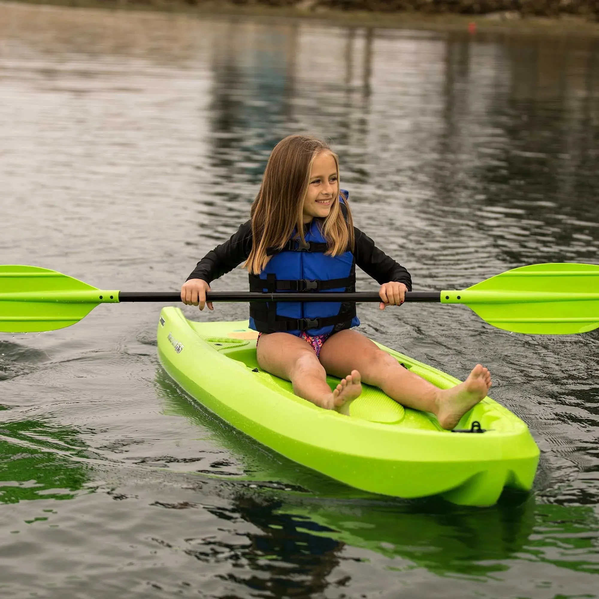 Lifetime Recruit 6.5 ft Youth Sit-on-Top Kayak, Lime Green (90765)