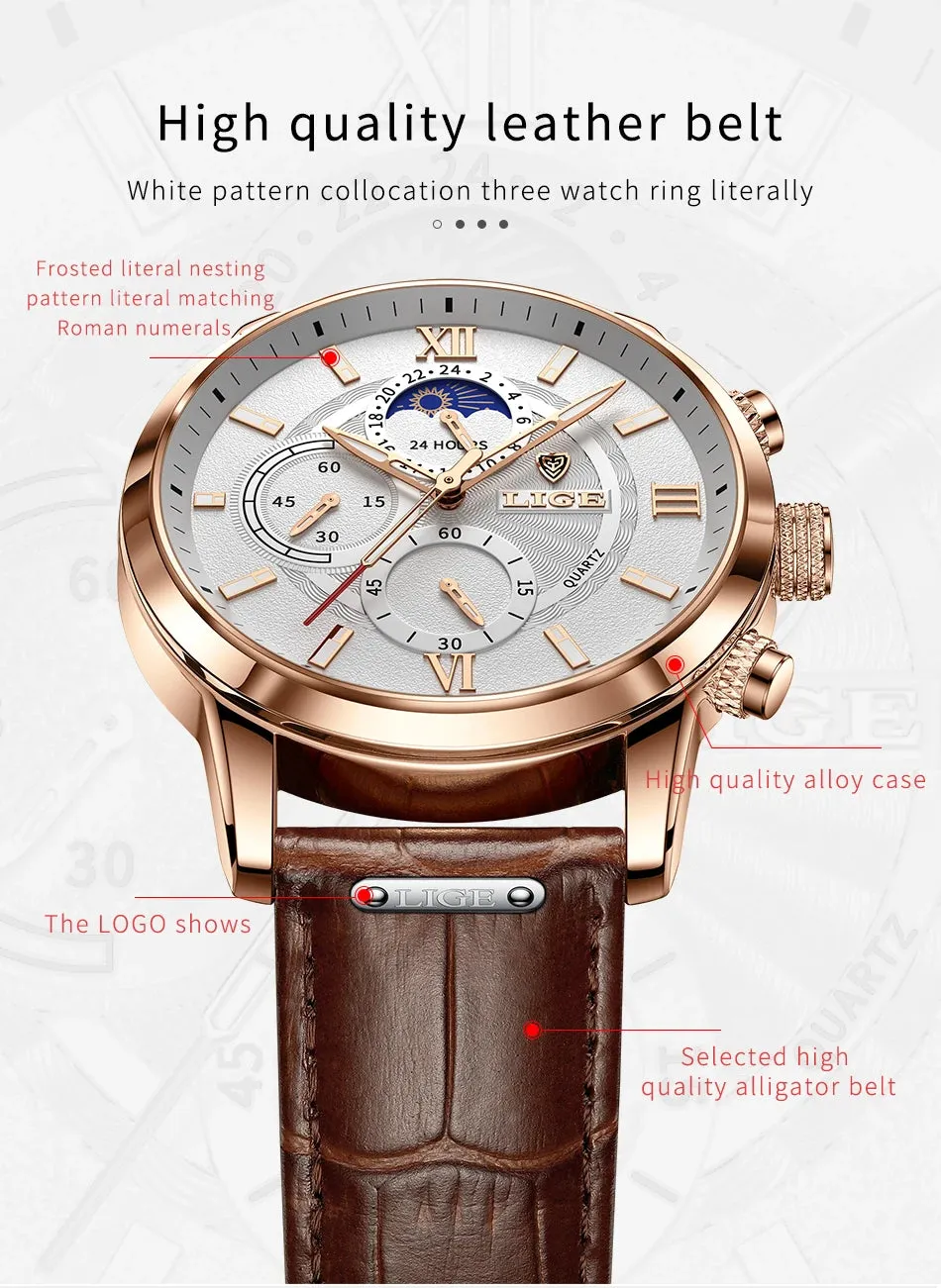 LIGE Luxury Wristwatch