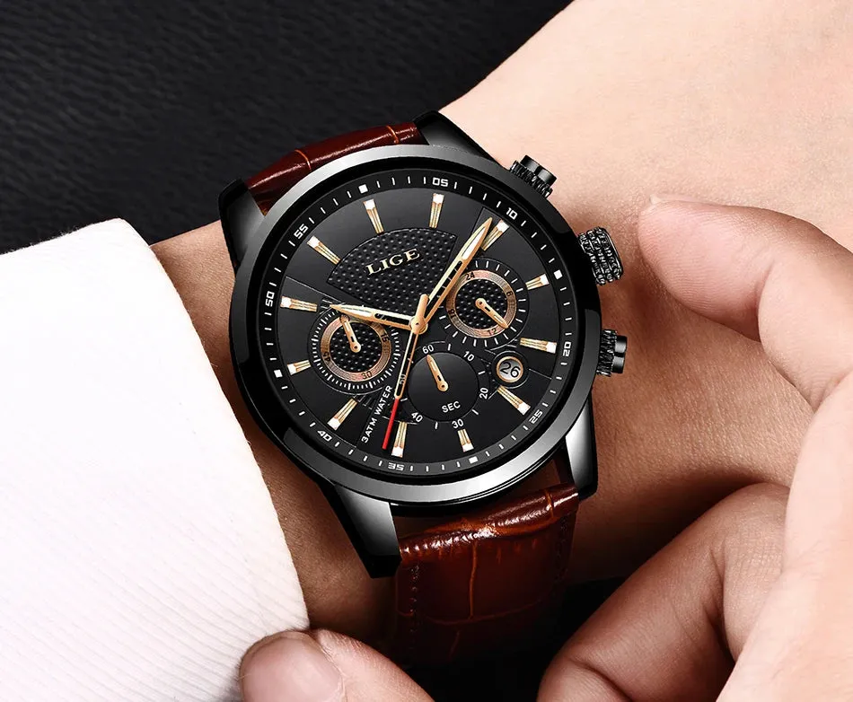 LIGE Luxury Wristwatch