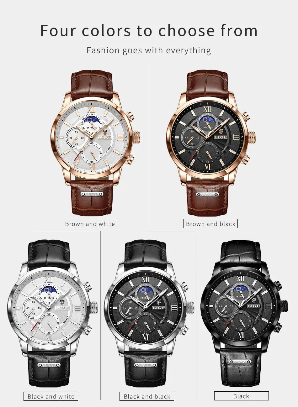 LIGE Luxury Wristwatch