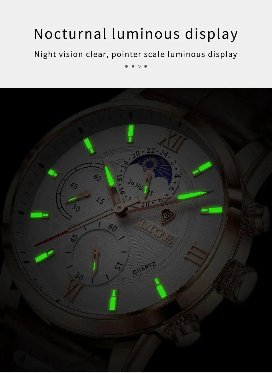 LIGE Luxury Wristwatch