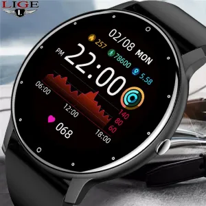 LIGE Men's Smartwatch For Android iOS smartwatch   box