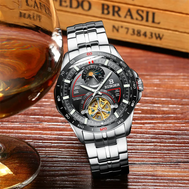 Luxury Brand Tourbillon Automatic Sapphire Watches For Men