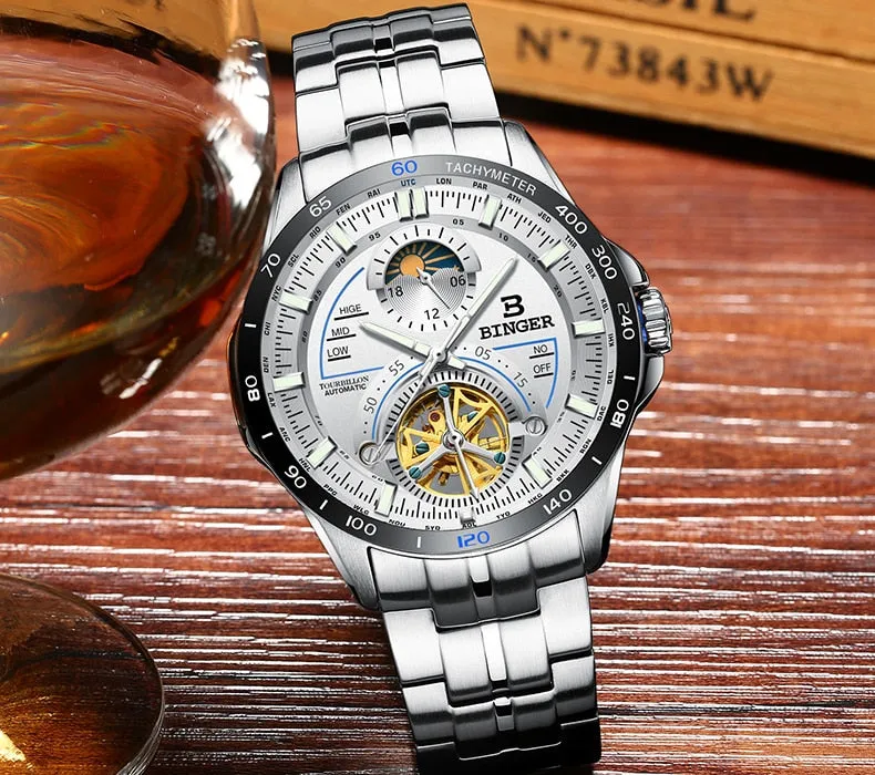 Luxury Brand Tourbillon Automatic Sapphire Watches For Men