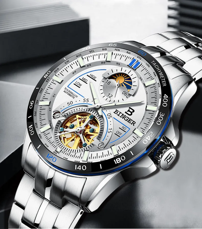 Luxury Brand Tourbillon Automatic Sapphire Watches For Men
