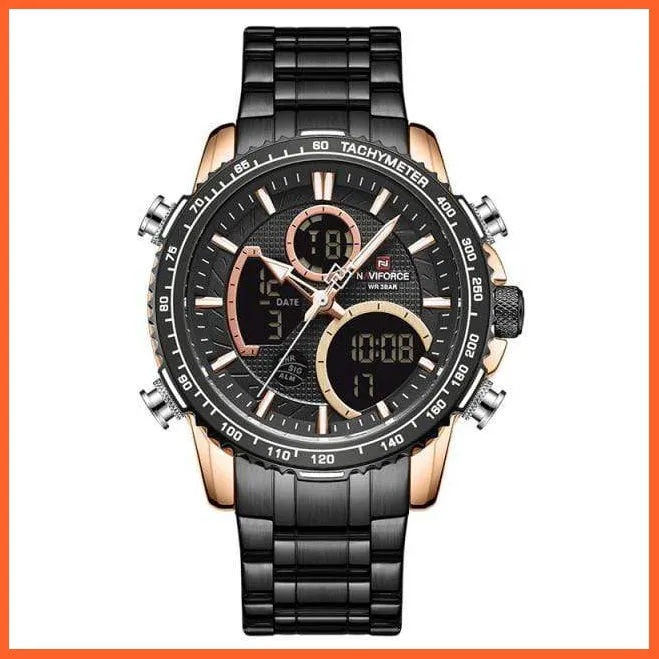 Luxury Gold Watches Mens Military Sport Quartz | Digital Chronograph Wrist Watch Waterproof Watches