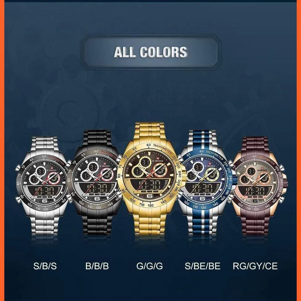 Luxury Gold Watches Mens Military Sport Quartz | Digital Chronograph Wrist Watch Waterproof Watches