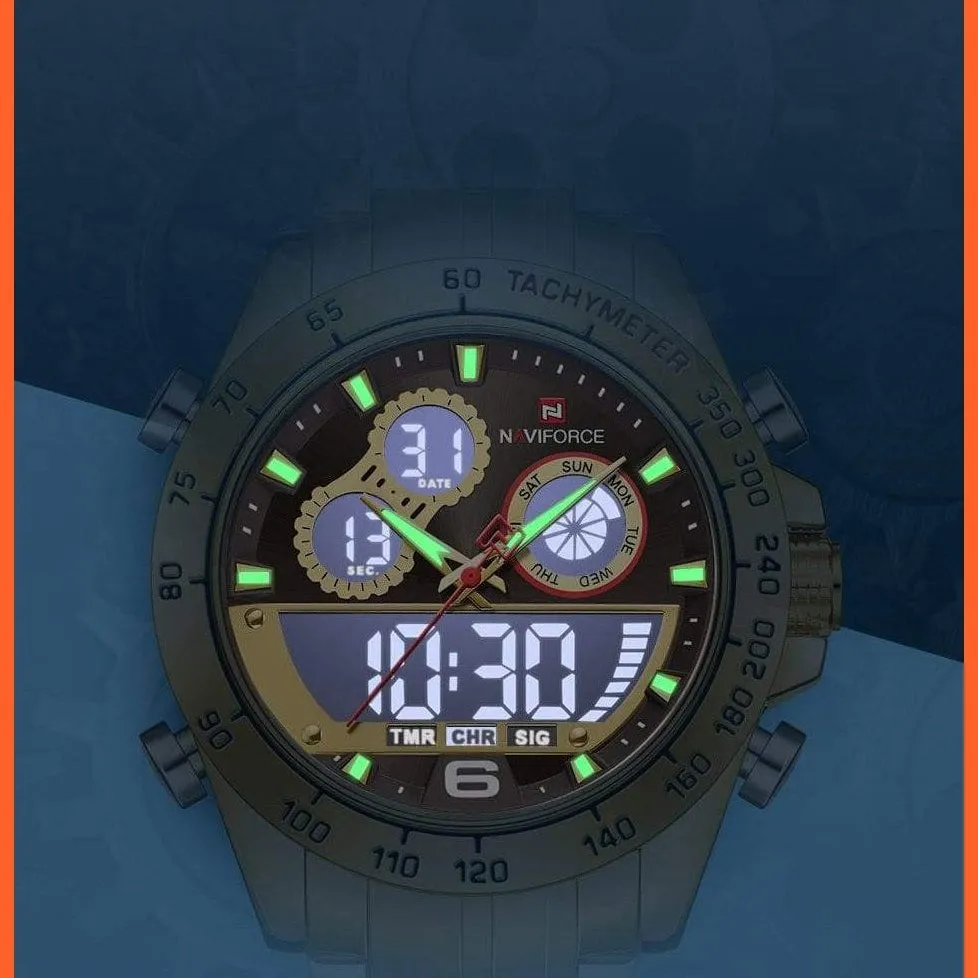 Luxury Gold Watches Mens Military Sport Quartz | Digital Chronograph Wrist Watch Waterproof Watches