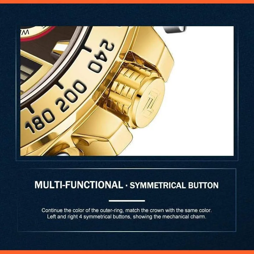 Luxury Gold Watches Mens Military Sport Quartz | Digital Chronograph Wrist Watch Waterproof Watches