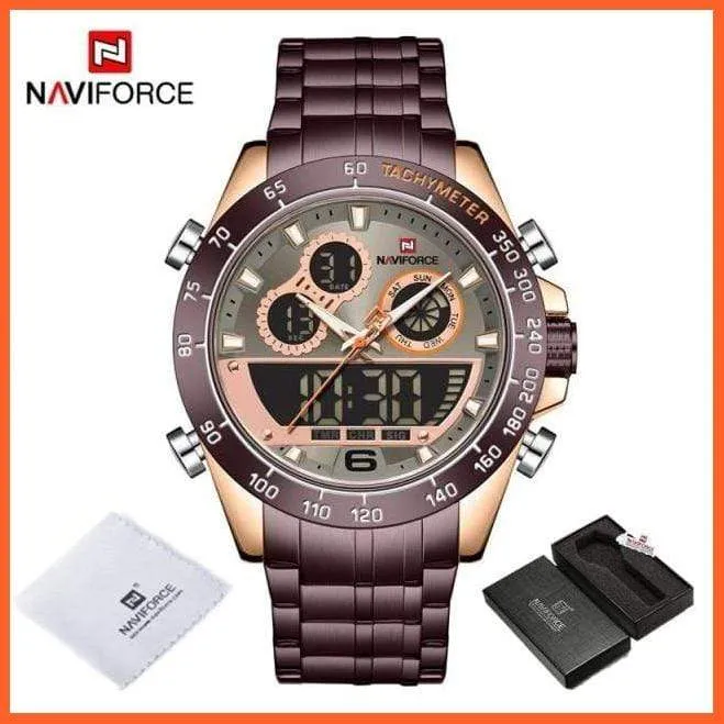 Luxury Gold Watches Mens Military Sport Quartz | Digital Chronograph Wrist Watch Waterproof Watches