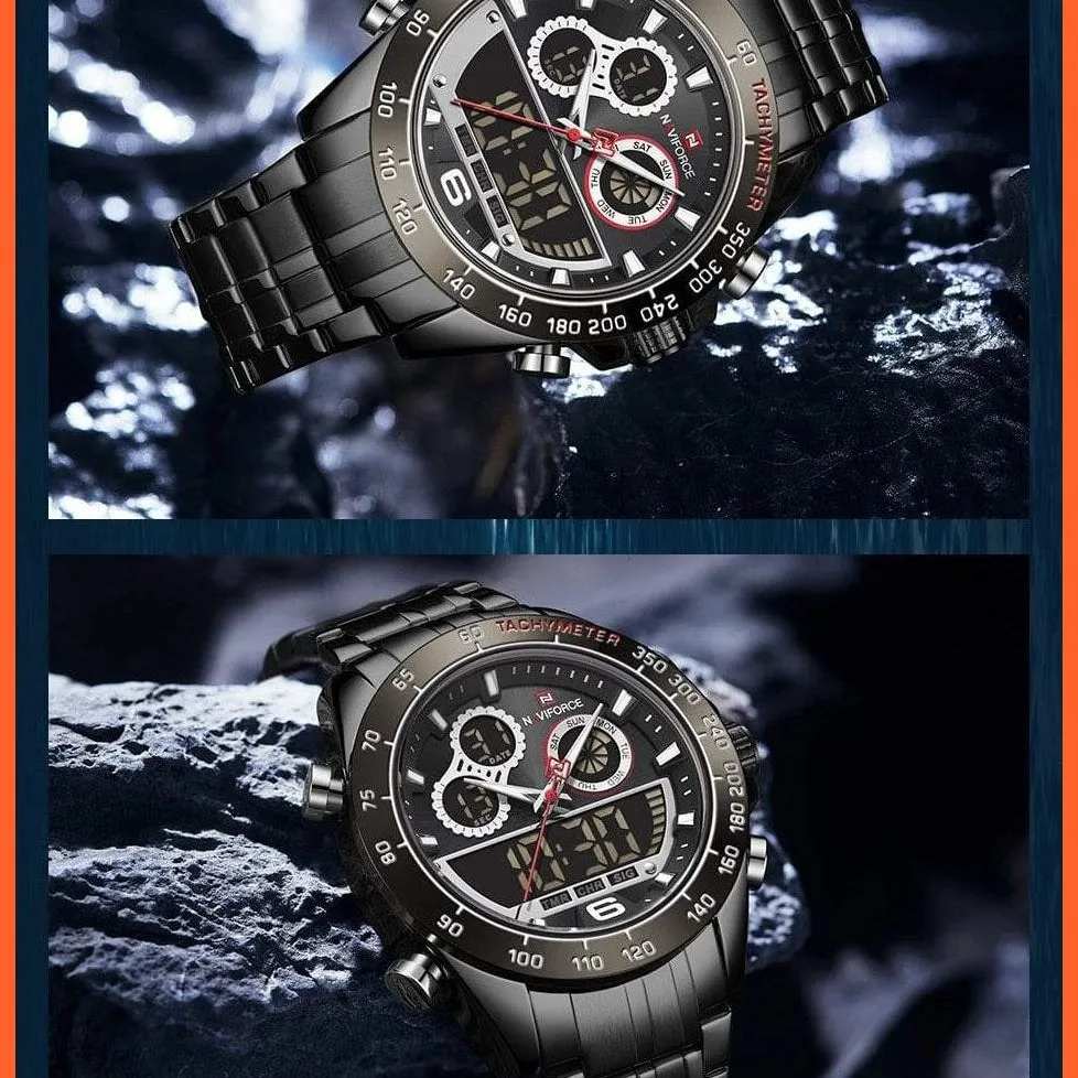 Luxury Gold Watches Mens Military Sport Quartz | Digital Chronograph Wrist Watch Waterproof Watches