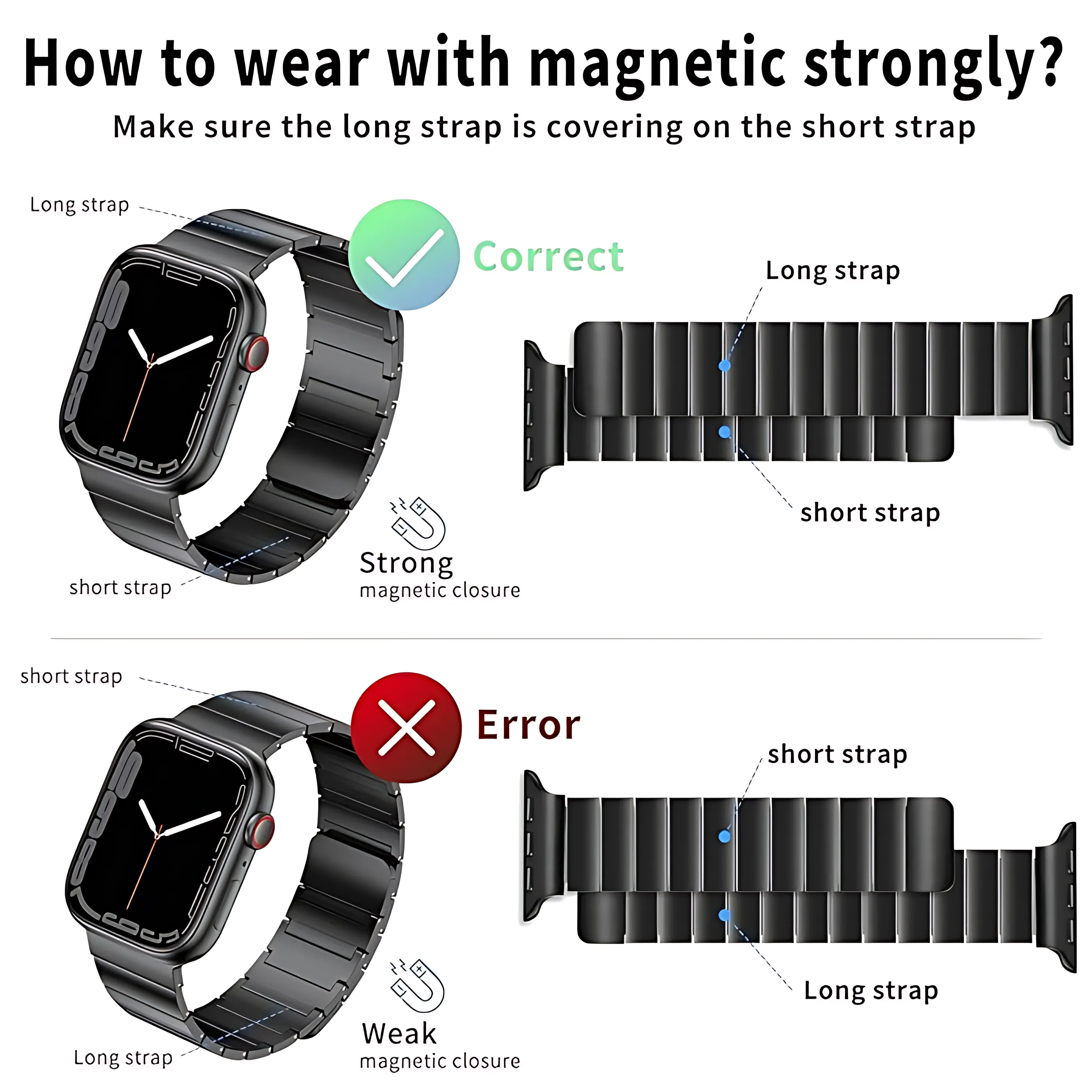 Magnetic Steel Watch Band For Apple Watch
