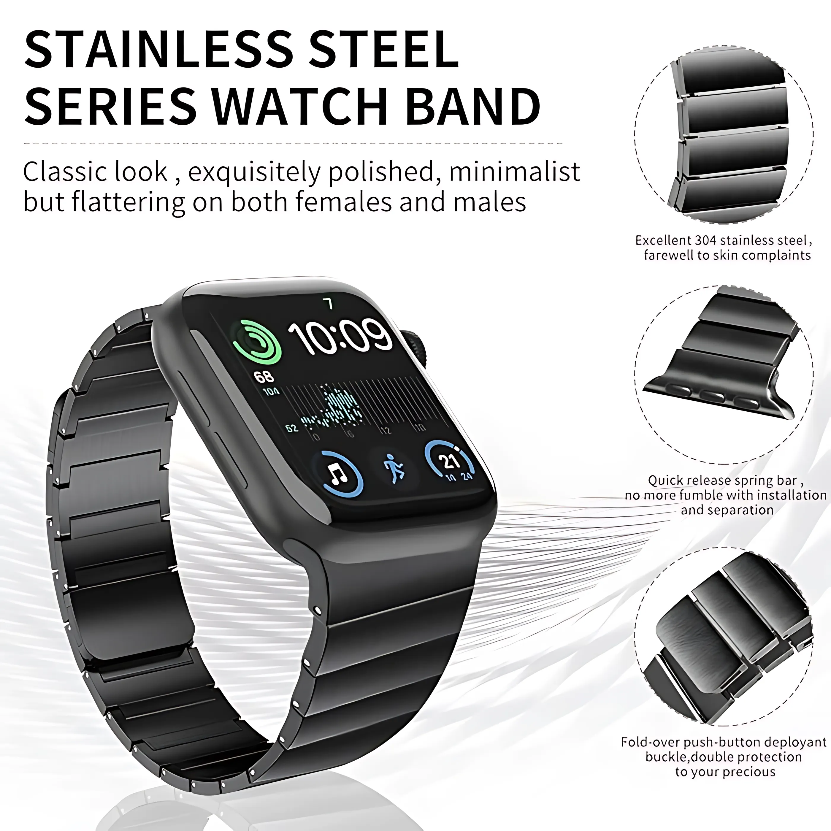Magnetic Steel Watch Band For Apple Watch