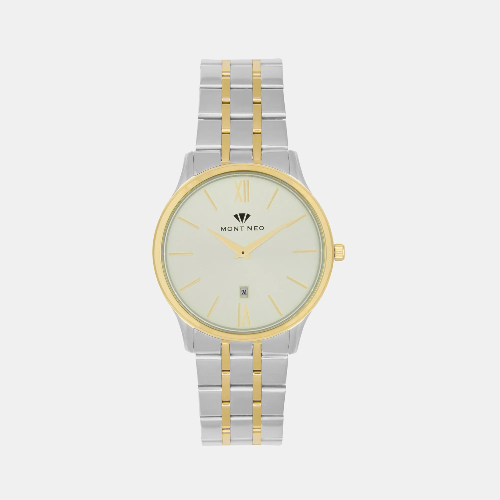 Men Champagne Analog Stainless Steel Watch 1035E-M1208