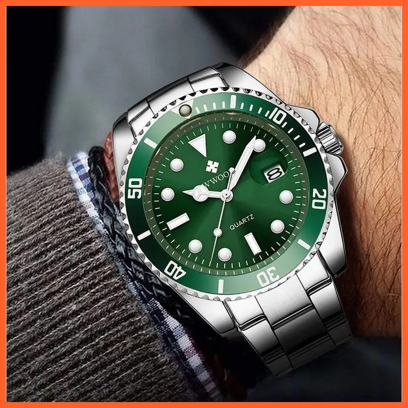 Men Watches Luxury Steel Waterproof Automatic Mens Quartz Diving Sports Wristwatches