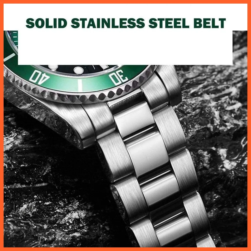 Men Watches Luxury Steel Waterproof Automatic Mens Quartz Diving Sports Wristwatches