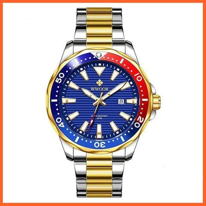 Men Watches Luxury Steel Waterproof Automatic Mens Quartz Diving Sports Wristwatches