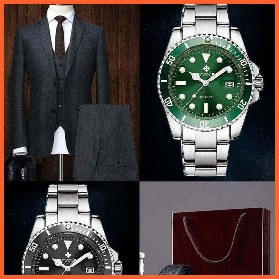Men Watches Luxury Steel Waterproof Automatic Mens Quartz Diving Sports Wristwatches