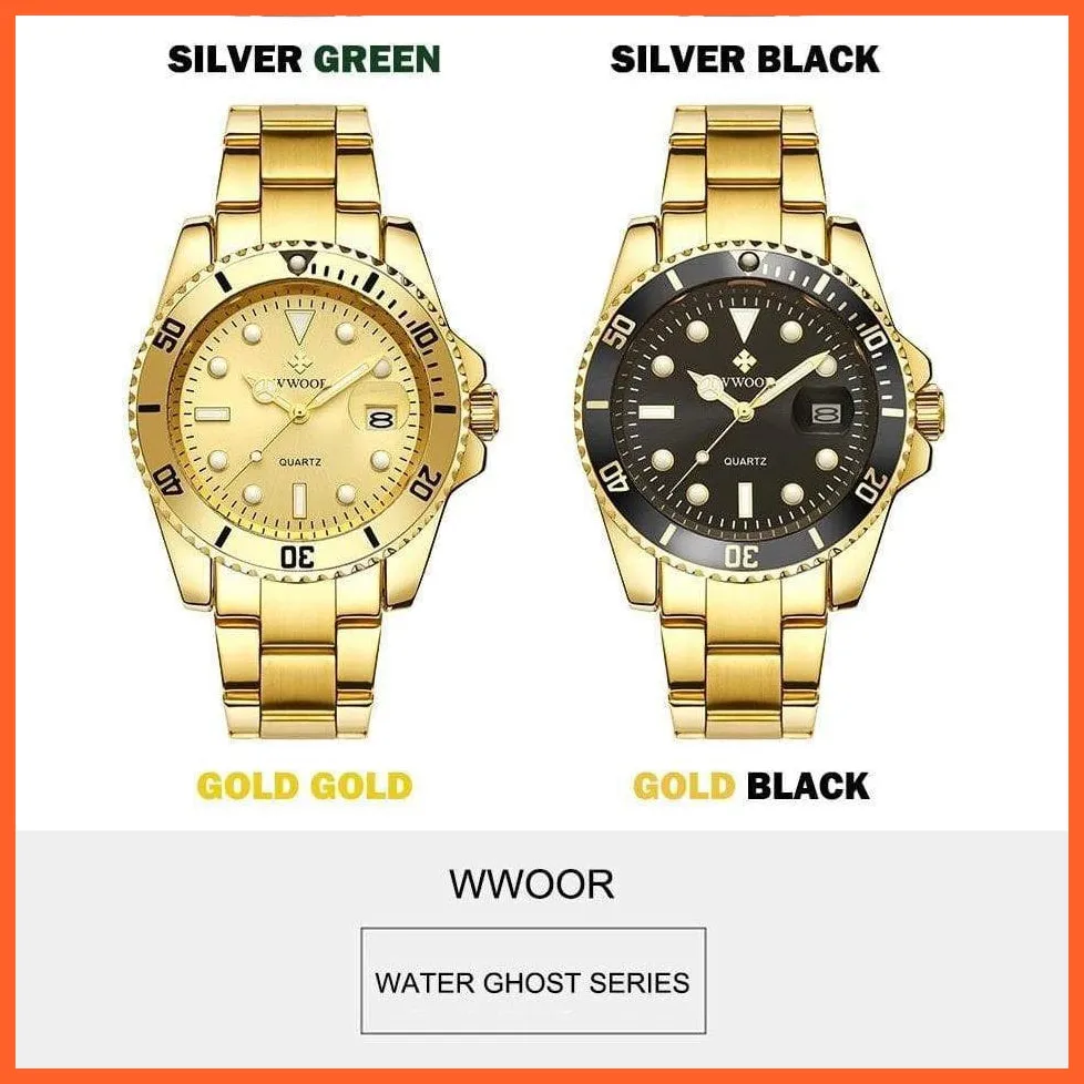 Men Watches Luxury Steel Waterproof Automatic Mens Quartz Diving Sports Wristwatches