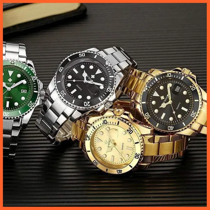 Men Watches Luxury Steel Waterproof Automatic Mens Quartz Diving Sports Wristwatches