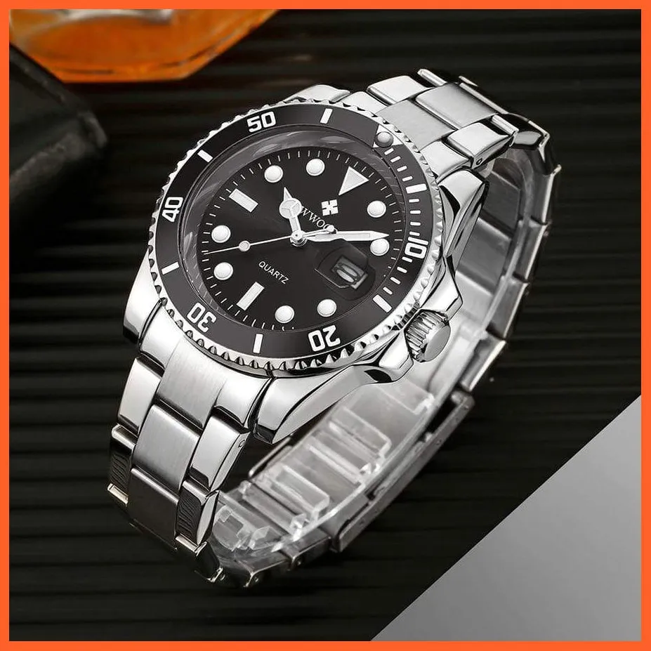 Men Watches Luxury Steel Waterproof Automatic Mens Quartz Diving Sports Wristwatches