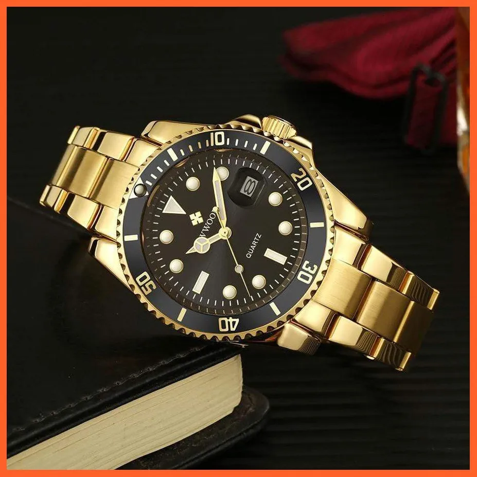 Men Watches Luxury Steel Waterproof Automatic Mens Quartz Diving Sports Wristwatches