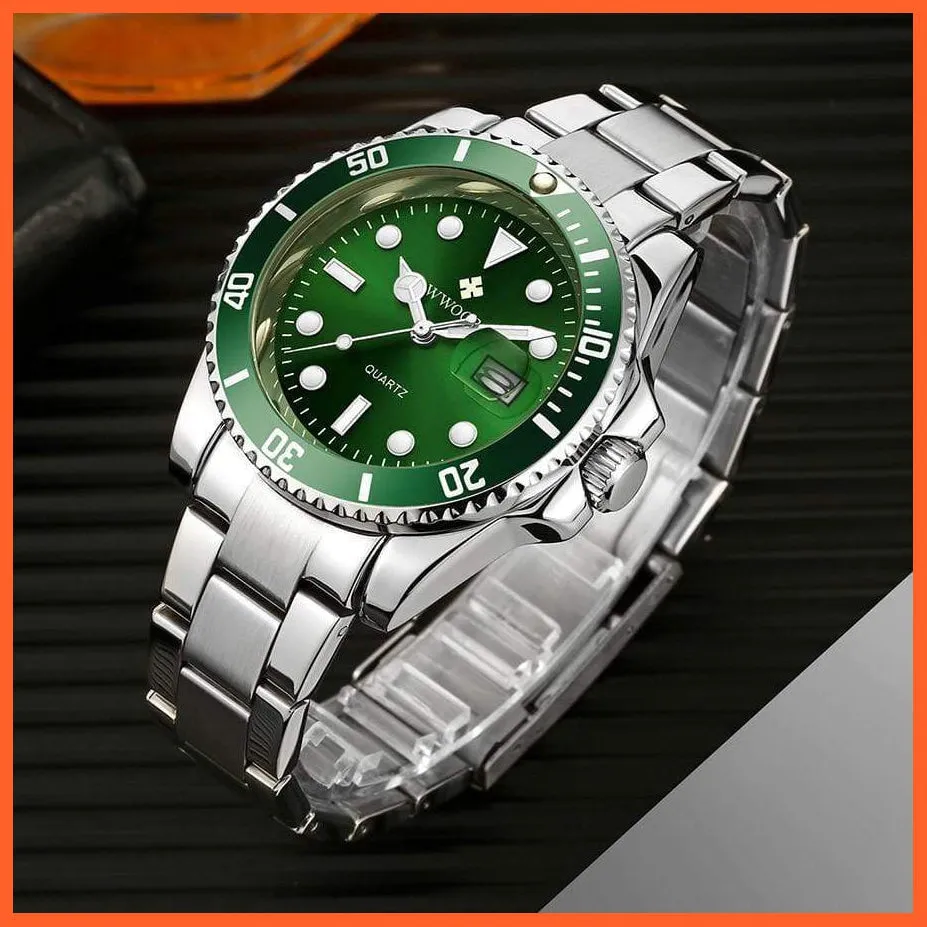 Men Watches Luxury Steel Waterproof Automatic Mens Quartz Diving Sports Wristwatches