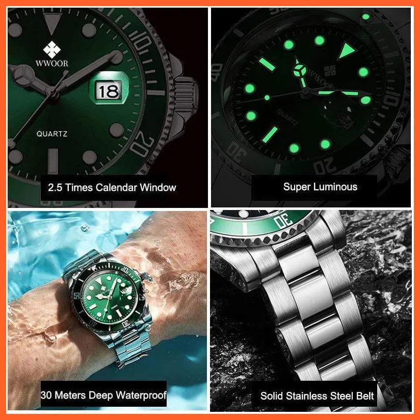 Men Watches Luxury Steel Waterproof Automatic Mens Quartz Diving Sports Wristwatches