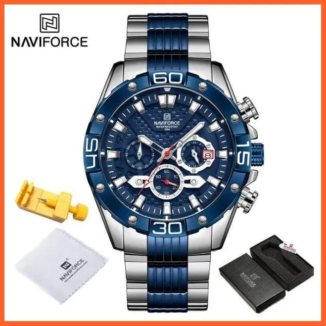 Men'S Watches Luxury Gold Business Classic Quartz | Mens Business Analog Chronograph Sport Waterproof Steel Band Wristwatches