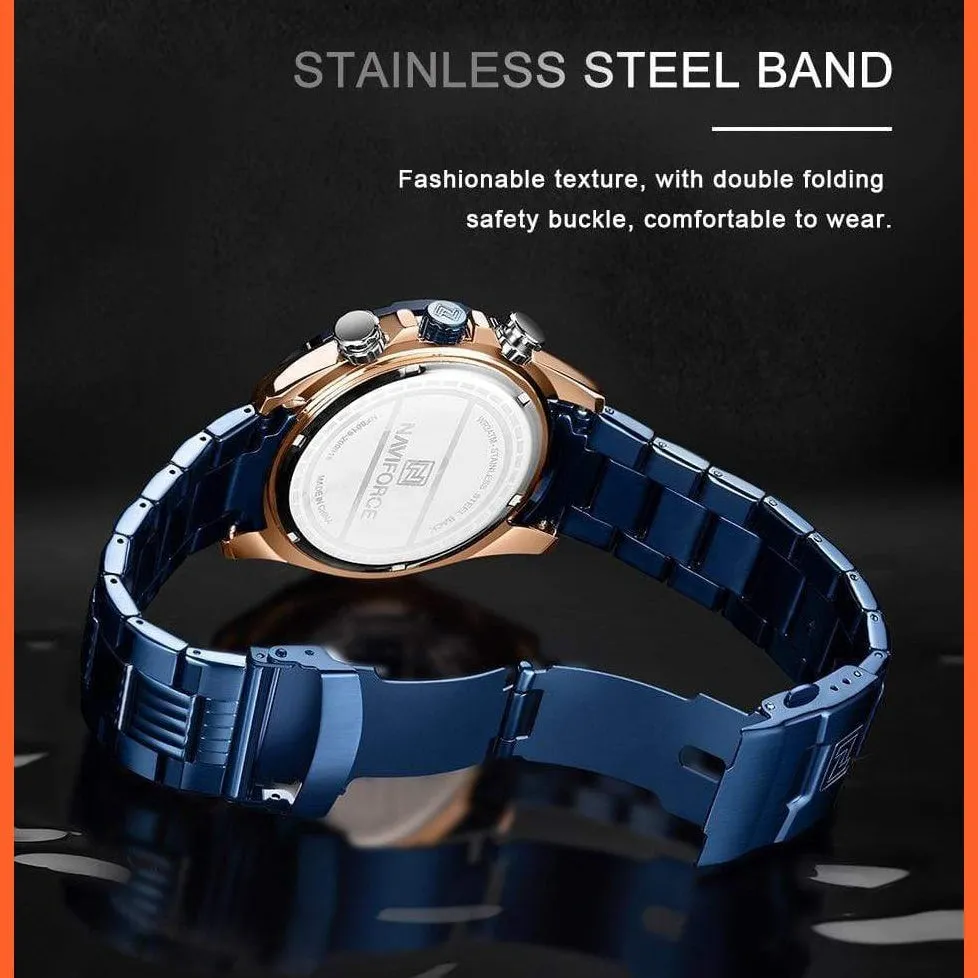Men'S Watches Luxury Gold Business Classic Quartz | Mens Business Analog Chronograph Sport Waterproof Steel Band Wristwatches