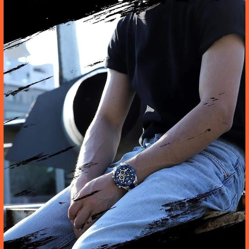 Men'S Watches Luxury Gold Business Classic Quartz | Mens Business Analog Chronograph Sport Waterproof Steel Band Wristwatches