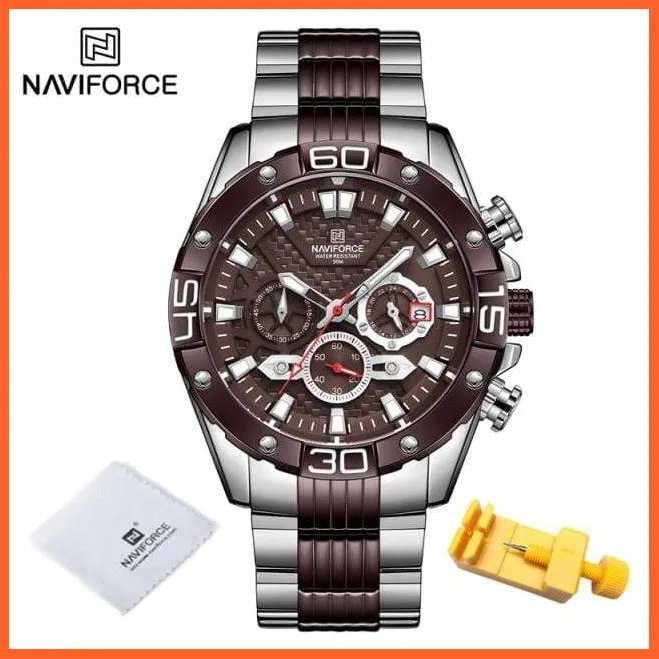 Men'S Watches Luxury Gold Business Classic Quartz | Mens Business Analog Chronograph Sport Waterproof Steel Band Wristwatches