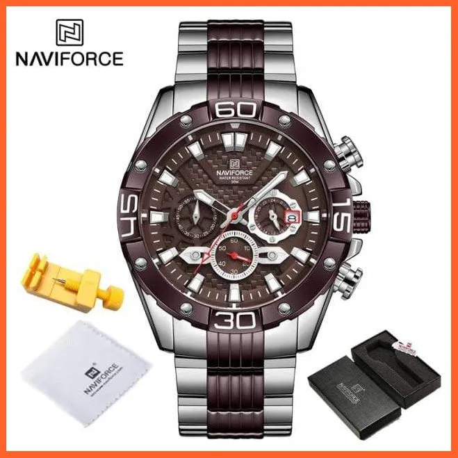 Men'S Watches Luxury Gold Business Classic Quartz | Mens Business Analog Chronograph Sport Waterproof Steel Band Wristwatches