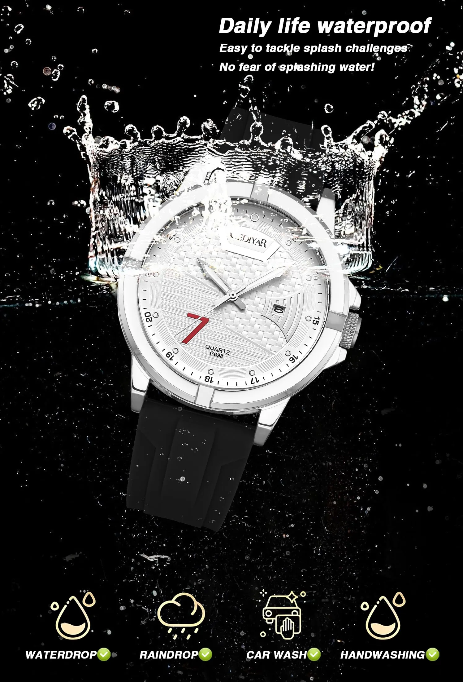 Men's Waterproof Quartz Military Sports Watch