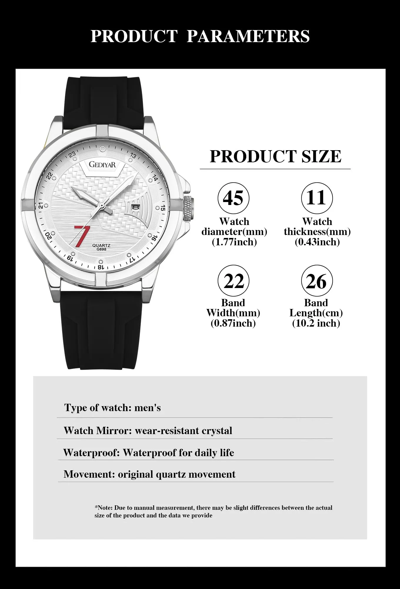 Men's Waterproof Quartz Military Sports Watch