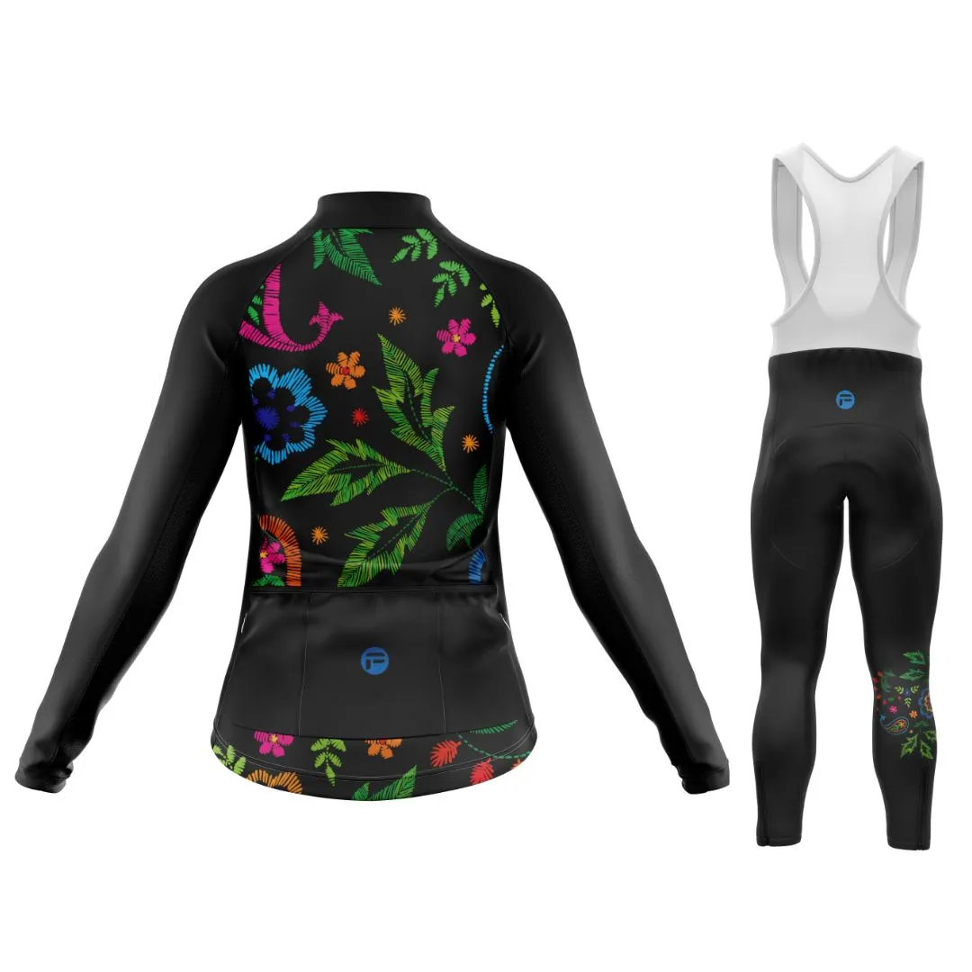 Midnight Bloom | Women's Long Sleeve Cycling Set