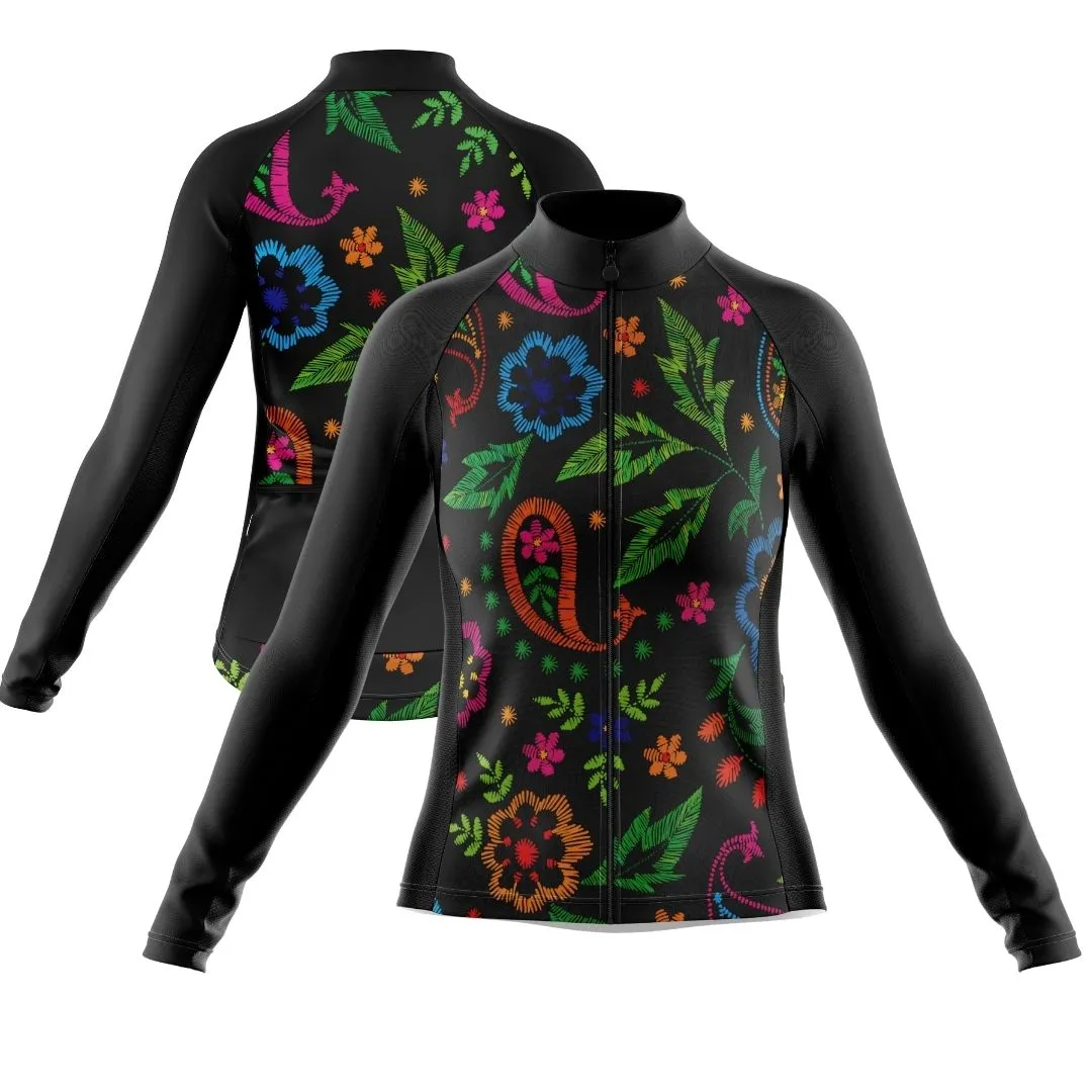 Midnight Bloom | Women's Long Sleeve Cycling Set
