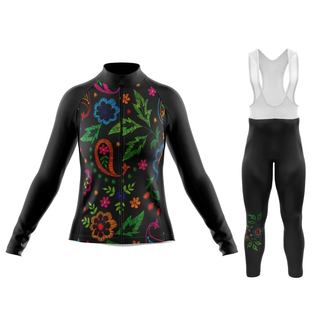 Midnight Bloom | Women's Long Sleeve Cycling Set