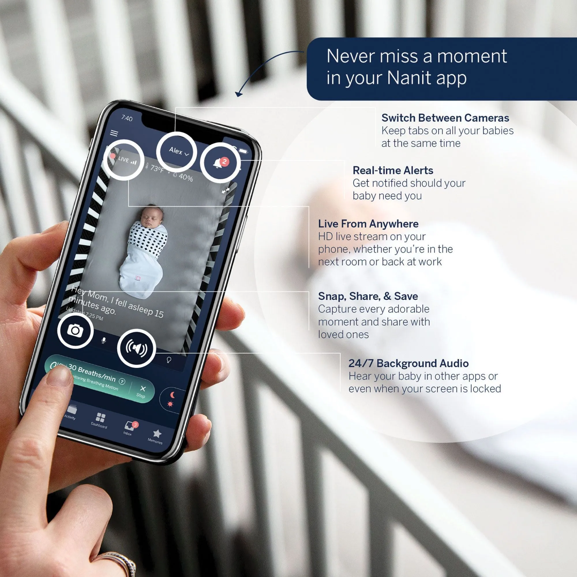 Nanit Pro Smart Baby Monitor   Wall Mount