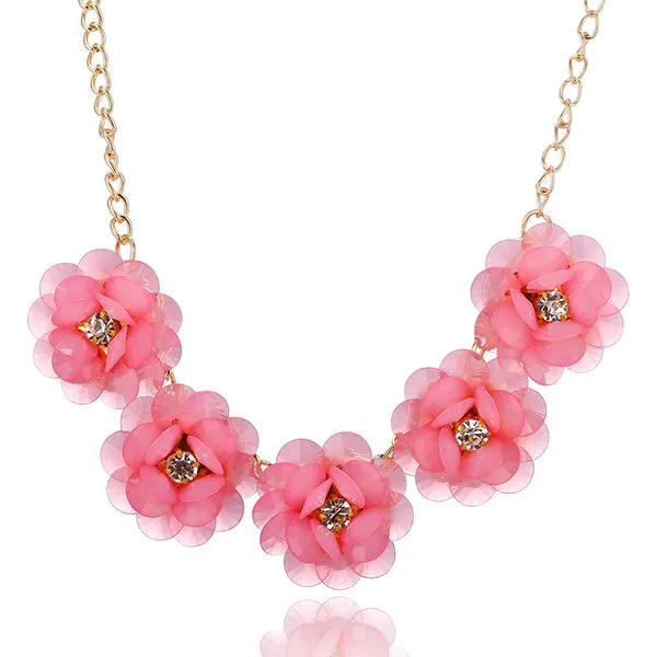 New Korean fashion sweet and rich summer fashion flowers short necklace women statement necklace SO beautiful XY-N447