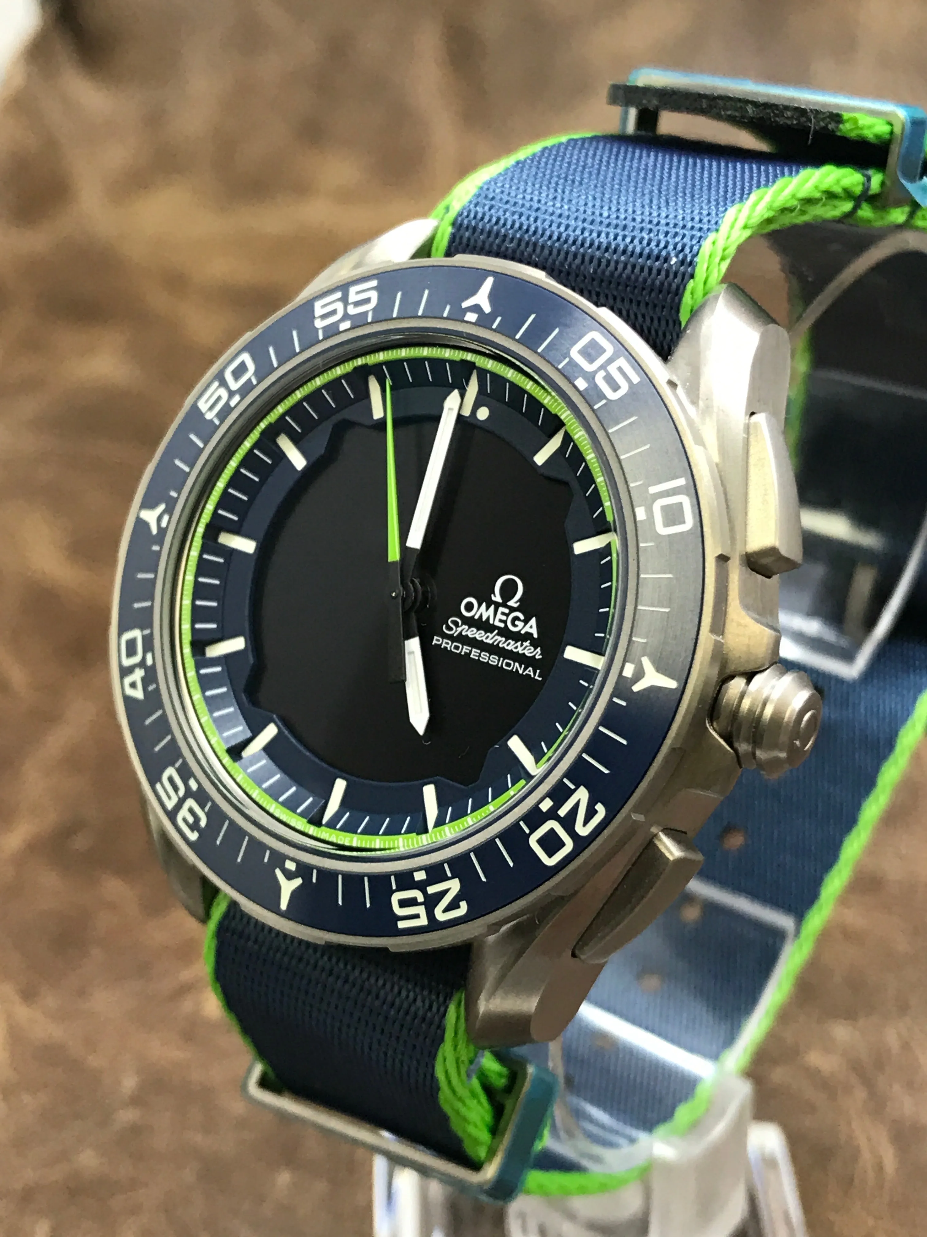 Omega Skywalker X 33 Chronograph 318.92.45.79.03.001 Blue with black digital display Dial Quartz Men's Watch
